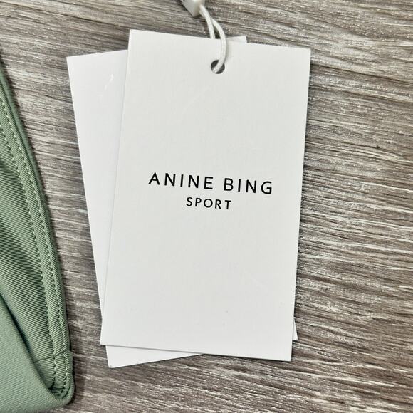Anine Bing Sport NWT Sage Green Jules Asymmetrical One-Shoulder Sports Bra Chic - Picture 8 of 12